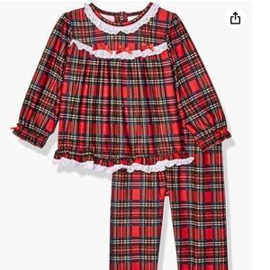 Little Me Plaid flannel 2 piece pajamas NWT size 18 months